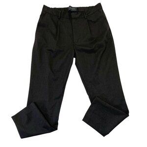 A Day's March Wool Blend Pleated Front Elastic Waist Trouser Pant Black size 54